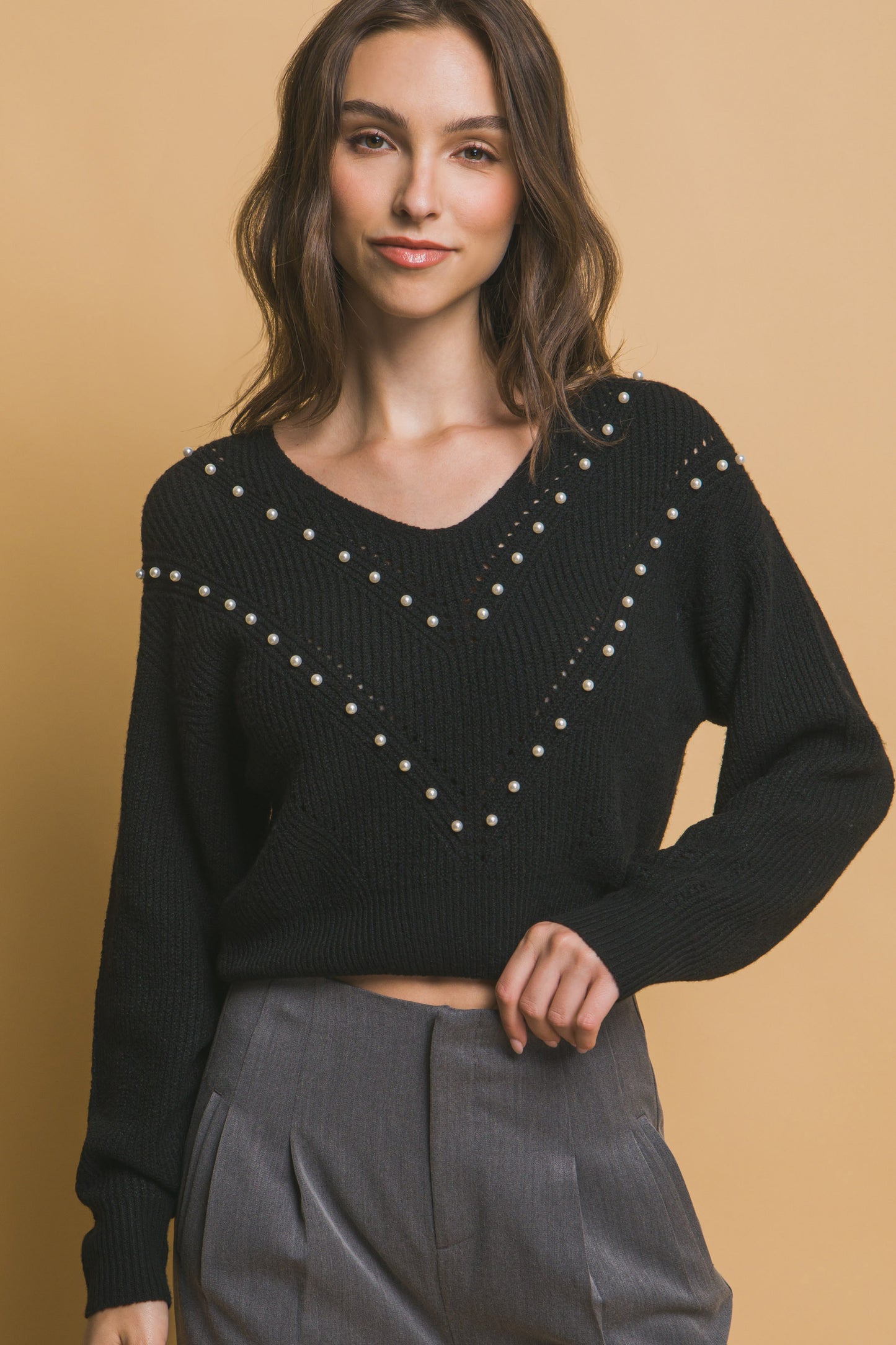 Pearl details sweater