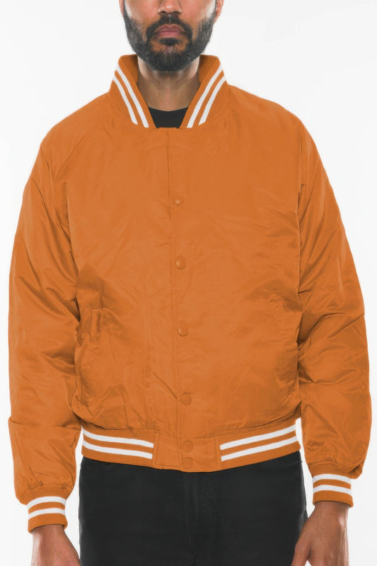 Mens Polyester Windbreaker Winter Bomber Jacket