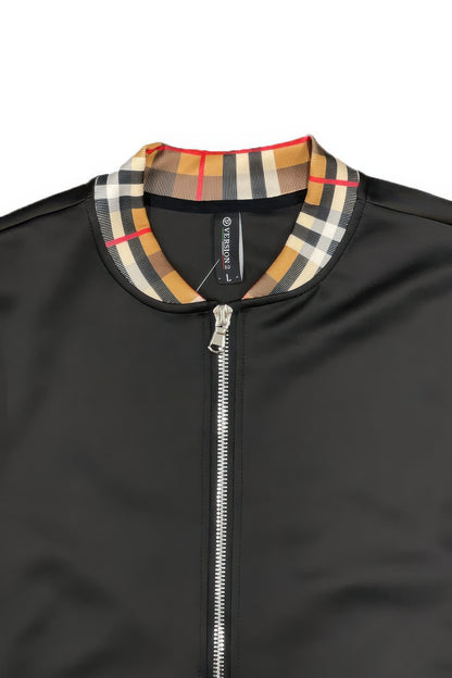 Checkered Plaid Zip Light Track Jacket