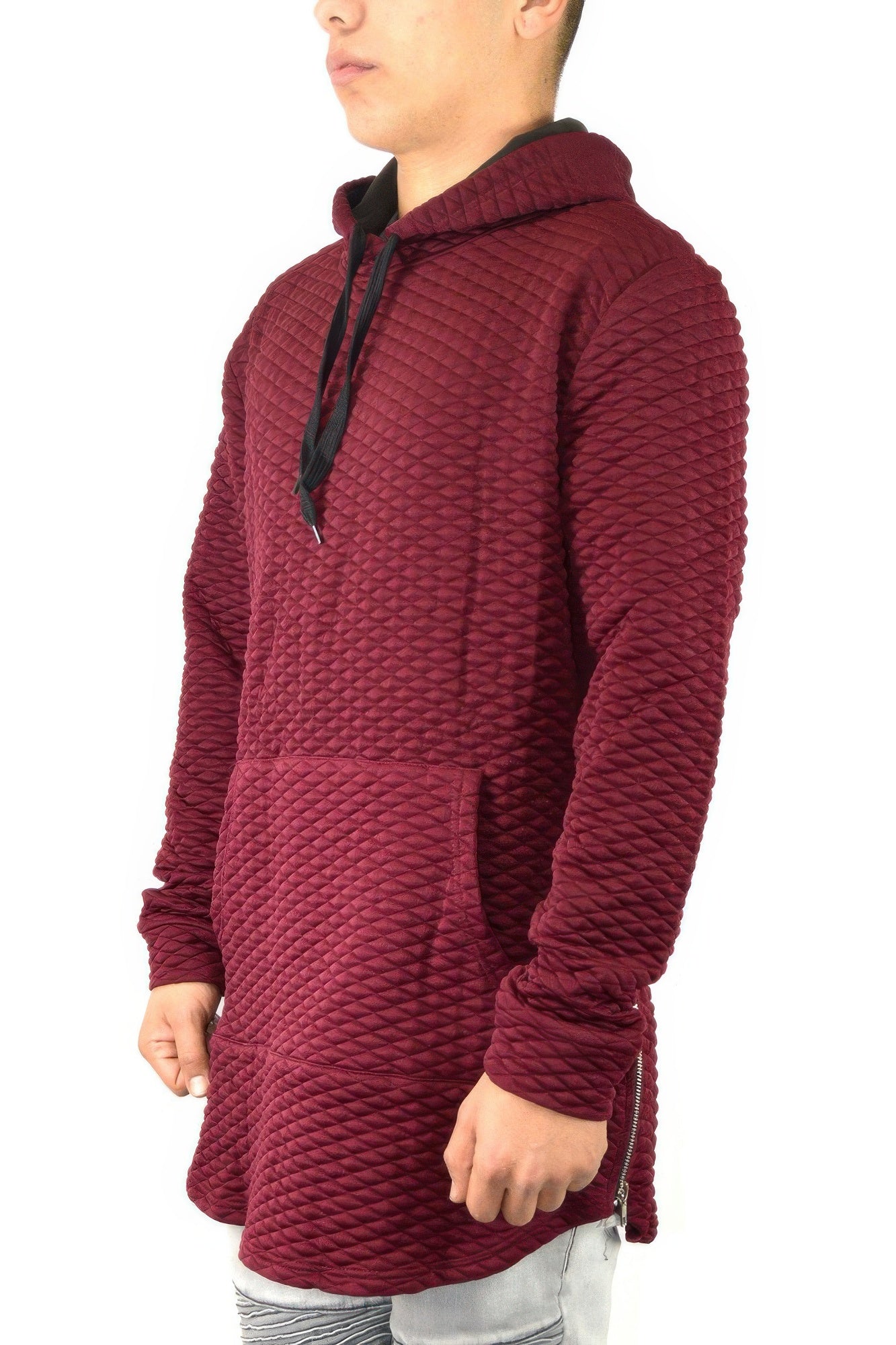 Quilted Pullover Hoodie Sweatshirts